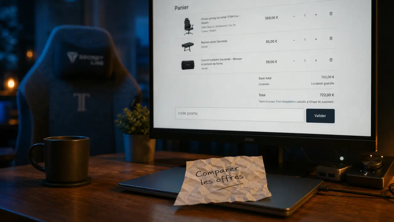 code promo secretlab : 30% accessoires et 100€ TITAN Evo Lite