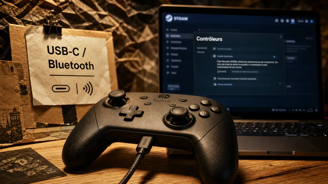 Manette switch pro sur pc : USB-C, Bluetooth, Steam