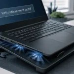 pc portable support ventilé avec refroidissement actif pour éviter la surchauffe