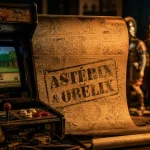 astérix et obélix jeu vidéo en arcade rétro : borne ouverte et écran CRT Astérix & Obélix