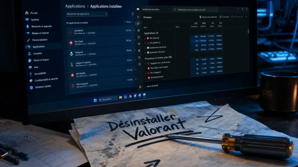 Comment désinstaller valorant sur Windows sans bloquer Vanguard