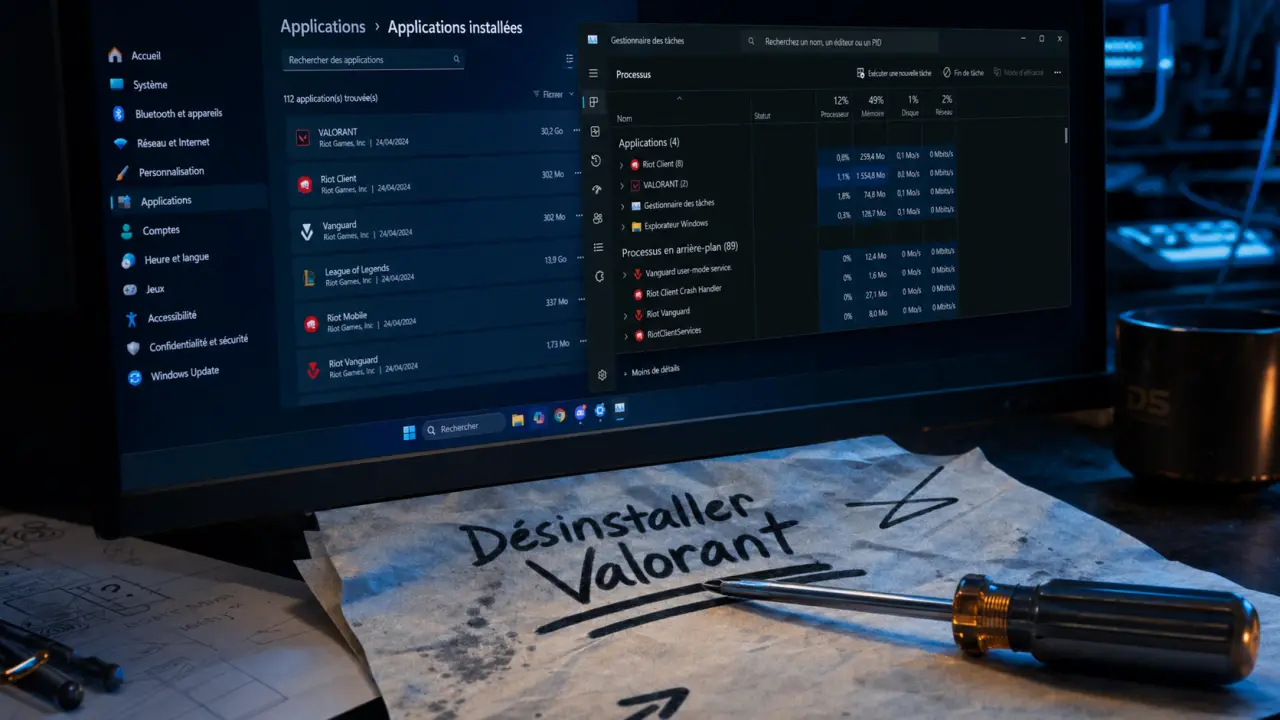 Comment désinstaller valorant sur Windows sans bloquer Vanguard