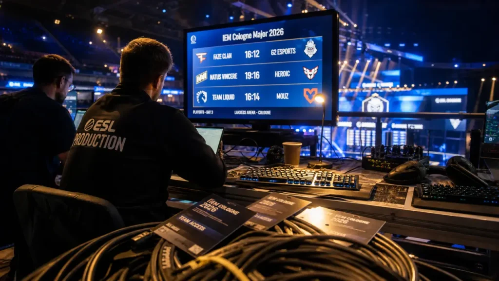 Major CS2 2026 à Cologne : salle de presse backstage esports