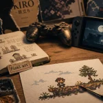 Pixel art jeux vidéo : manette et croquis pixel, style HD-2D