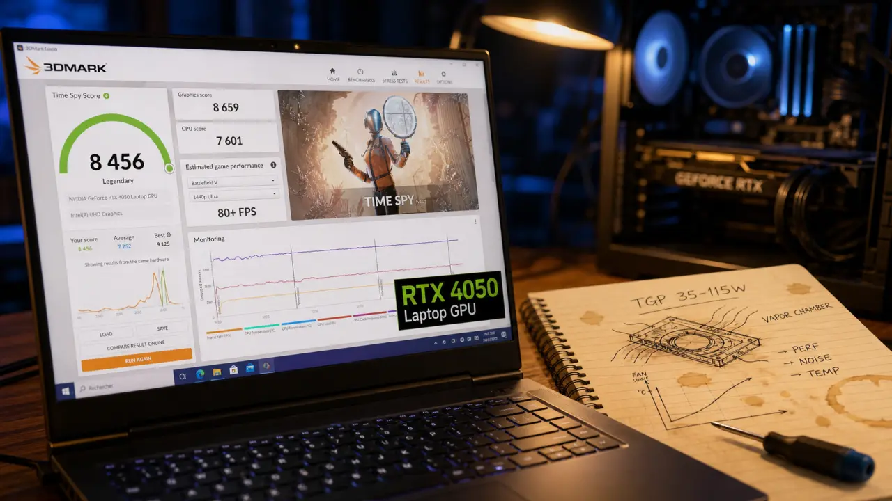 RTX 4050 Laptop GPU pour le bon plan 1080p selon le TGP