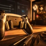 Manette professionnel PS5 avec palettes reconfigurables et réglages Hall Effect sur bureau PC