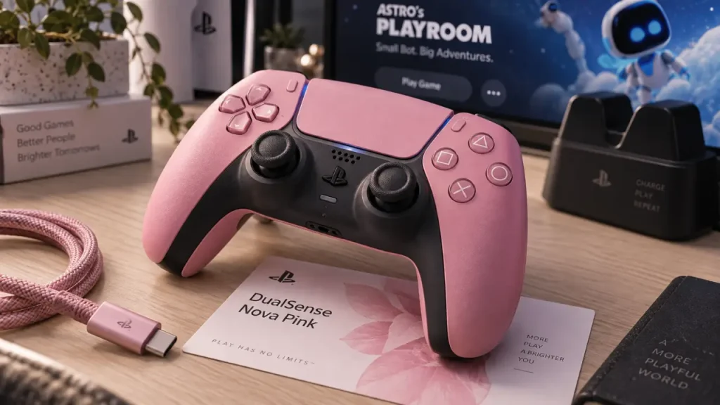 Manette PS5 rose : la DualSense Nova Pink officielle, compatible PS5 et PC