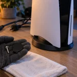 Socle PS5 : vis pour fixation stable, PS5 maintenue droite
