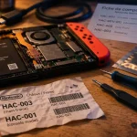 batterie nintendo switch à inspecter avant remplacement