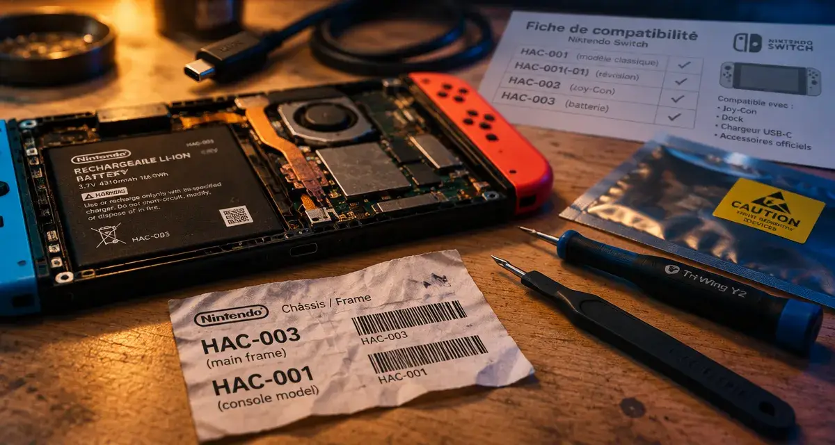 batterie nintendo switch à inspecter avant remplacement