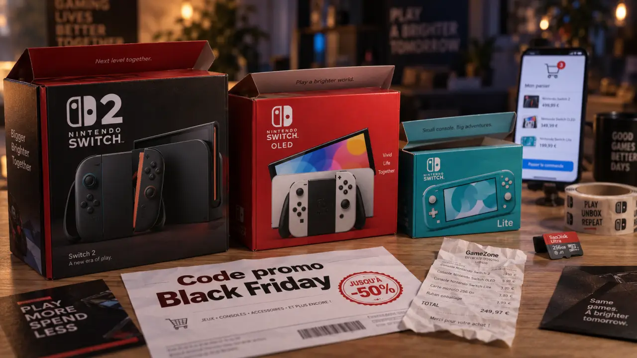 Black Friday and Nintendo Switch : boîtes Switch, code promo et ticket de caisse pour trouver le bon prix