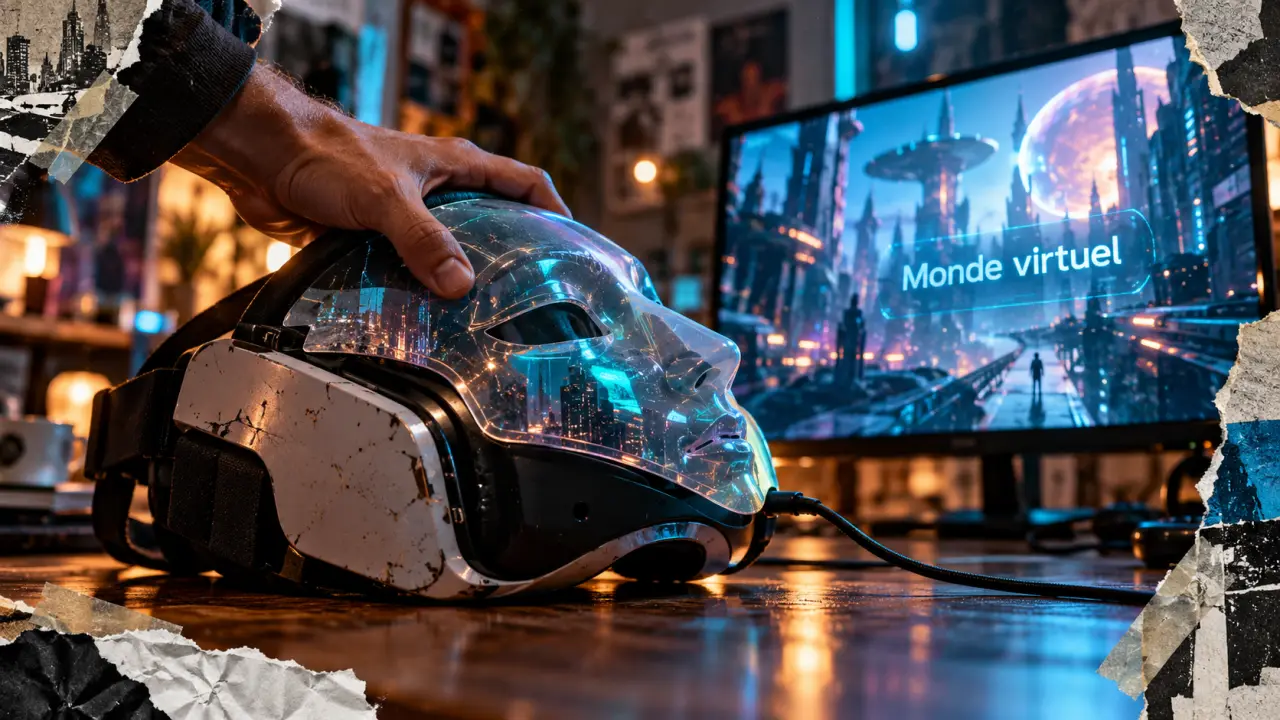 Films en réalité virtuelle : casque VR, monde virtuel cybernétique